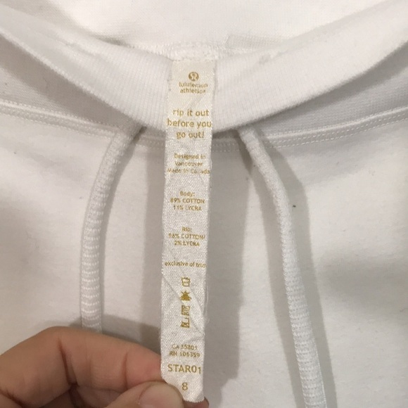 Lululemon Athletica RARE White French Terry Wide Leg Capris Size 8 - Picture 9 of 10